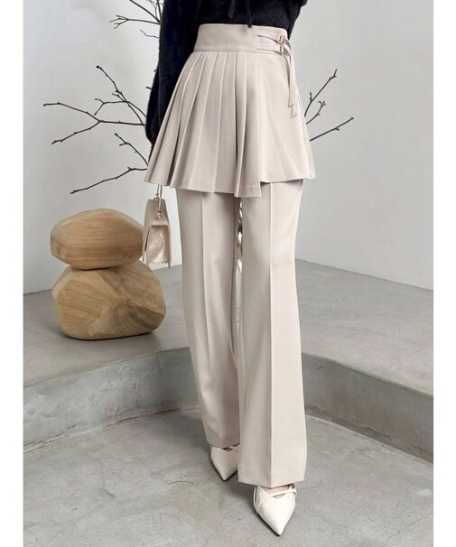 2WAYレイヤードスカートパンツ