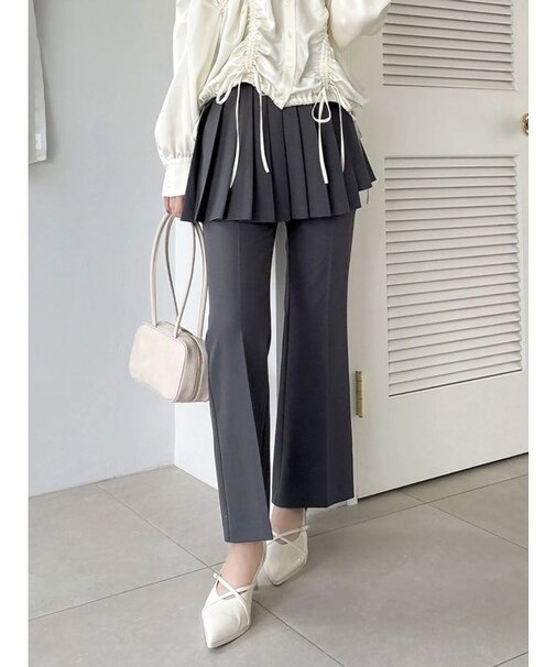 2WAYレイヤードスカートパンツ