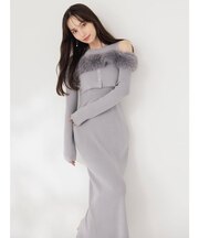 オフショルファードッキングニットワンピース