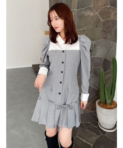 スソプリーツジャケットミニワンピース