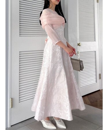 チュールベールジャカードドレス