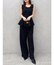 ショルダーリボンペプラムオールイン