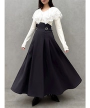 レースケープバックルワンピース