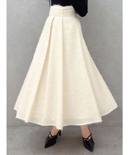 フサフサジャカードフレアスカート