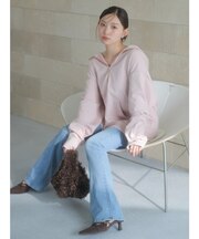 【吉田朱里】ストーンアートハーフジップフーディ