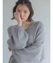 【吉田朱里】リラックスニットフーディ