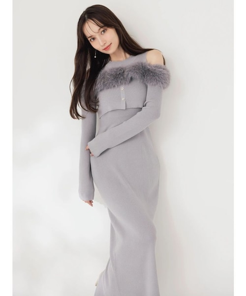 Dazzlin オフショルファードッキングニットワンピース オフショルファードッキングニットワンピース｜ダズリンの通販｜&mall