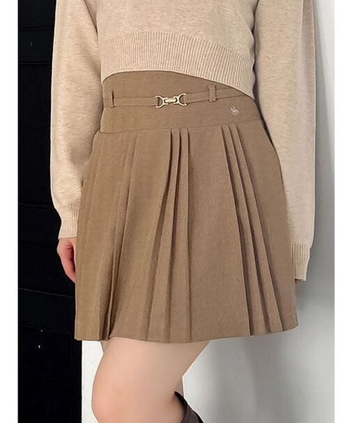 【POLO BCSコラボ】ベルトツキハイウエストプリーツミニスカート