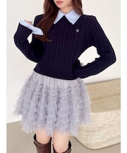 【20周年記念復刻！】ケーブルシャツドッキングニット