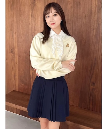 【POLO BCSコラボ】レーススカーフベア刺繍ニットトップス