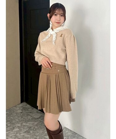 【POLO BCSコラボ】レーススカーフベア刺繍ニットトップス