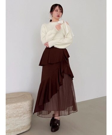 【追加生産分/新色追加】アシメプリーツマーメイドスカート