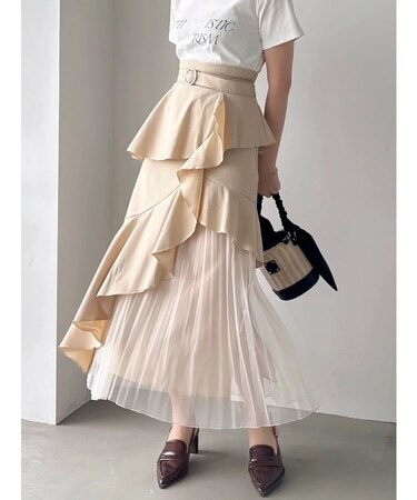 【追加生産分/新色追加】アシメプリーツマーメイドスカート