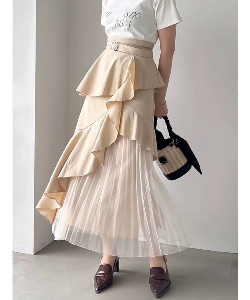 【追加生産分/新色追加】アシメプリーツマーメイドスカート