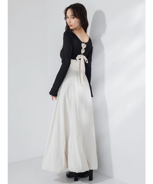 カットドッキングタックバルーンワンピース