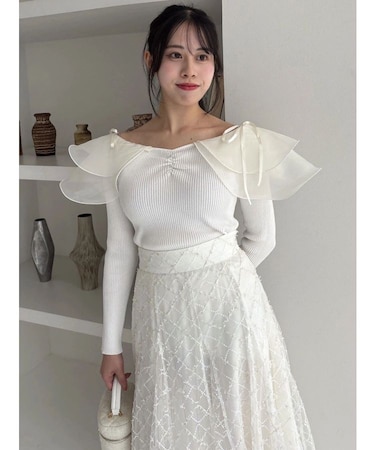 アームリボンリブプルオーバー