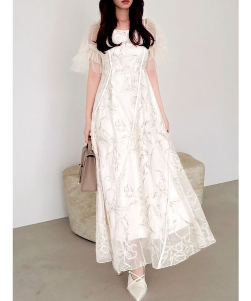 2WAYチュールスリーブドレス