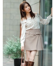 【久間田琳加コラボ】サテンオフショルシャツ