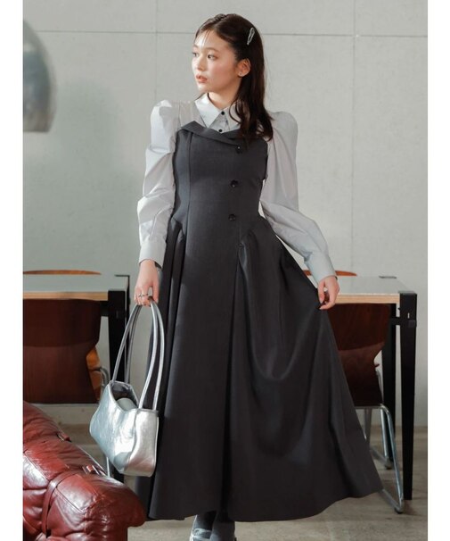 【久間田琳加コラボ】シャツベアドッキングワンピース