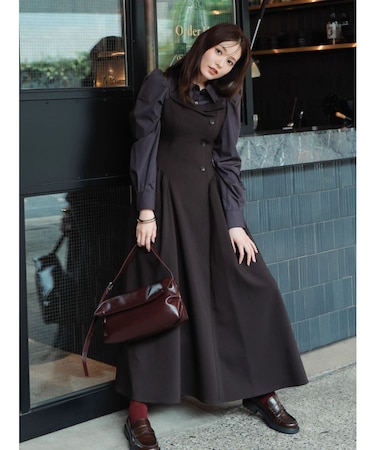 【久間田琳加コラボ】シャツベアドッキングワンピース