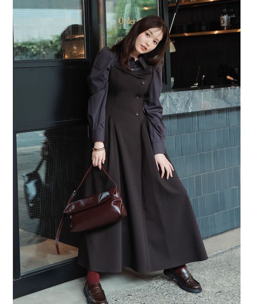 【久間田琳加コラボ】シャツベアドッキングワンピース