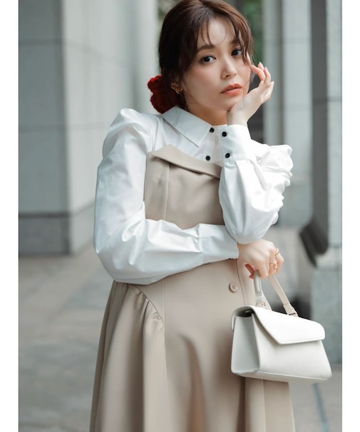 【久間田琳加コラボ】シャツベアドッキングワンピース