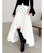 ドットジャカードイレヘムスカート