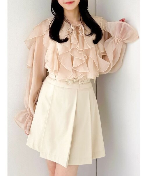 Vカットミニプリーツスカート