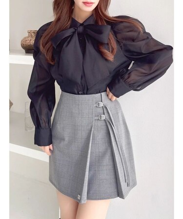 2WAYボウタイタックペプラムブラウスⅡ