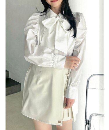 2WAYボウタイタックペプラムブラウスⅡ