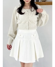 ミニシャギーラメニットカーデトップス