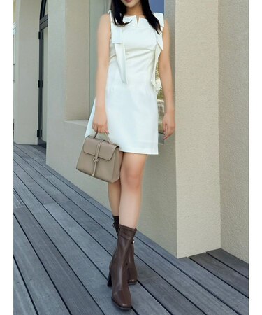 2WAYショルダーリボンミニワンピース