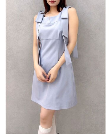 2WAYショルダーリボンミニワンピース