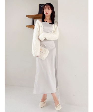 サテンナローキャミワンピース