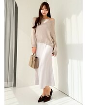 サテンナローキャミワンピース