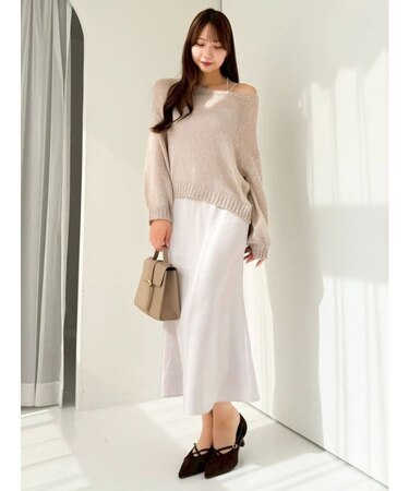 サテンナローキャミワンピース