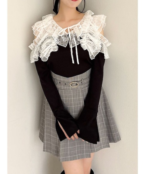 シアーラッフルカットトップス