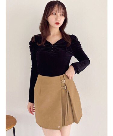 シアーベロアギャザーデザイントップス