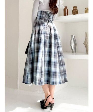 サイドプリーツトレンチコルセットスカート