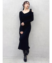 【WEB限定】ワンショルリボンニットワンピース