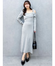 【WEB限定】ワンショルリボンニットワンピース