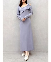 【WEB限定】ワンショルリボンニットワンピース