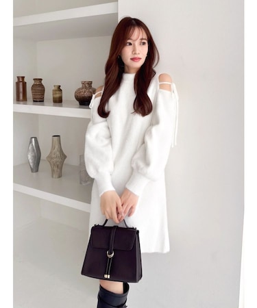 【WEB限定】オープンショルダーミニワンピース