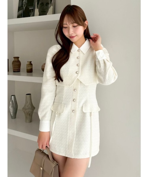 リボンディティールイレヘムシャツワンピース｜ダズリンの通販｜&mall