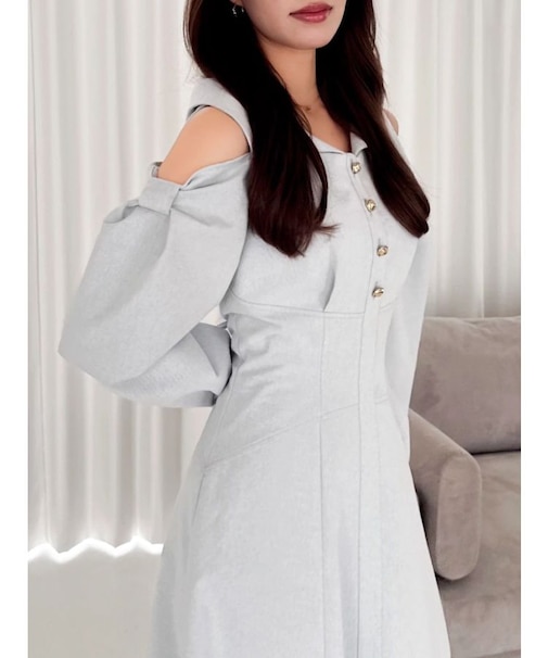 ショルダーリボンシェイプワンピース