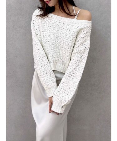 バックリボンリラクシーニット