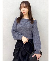 バックリボンリラクシーニット