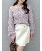 バックリボンリラクシーニット