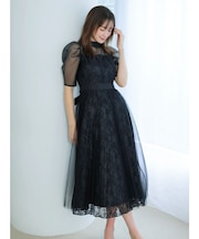 【藤井サチコラボ】チュールレイヤードレースドレス