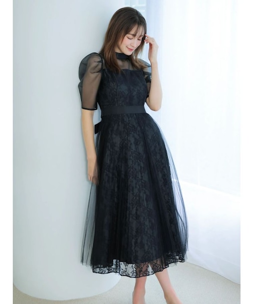 【藤井サチコラボ】チュールレイヤードレースドレス